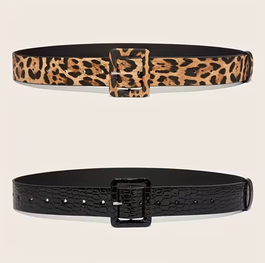 Leopard Faux Leather Belt