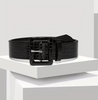 Black Faux Alligator Patent Belt