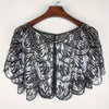 Scalloped Sequin Caplet: Silver