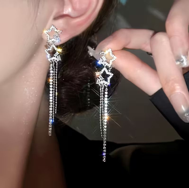 Shooting Star Earrings: Silver