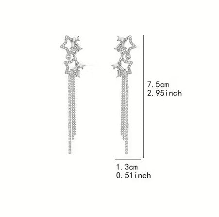 Shooting Star Earrings: Silver