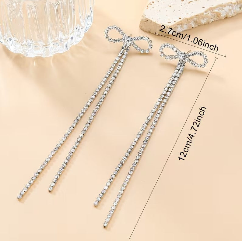 Bow Rhinestone Earrings