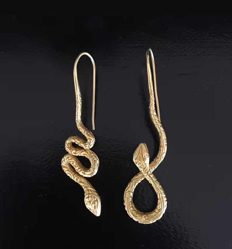 Golden Serpent Earrings