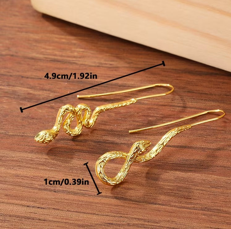 Golden Serpent Earrings