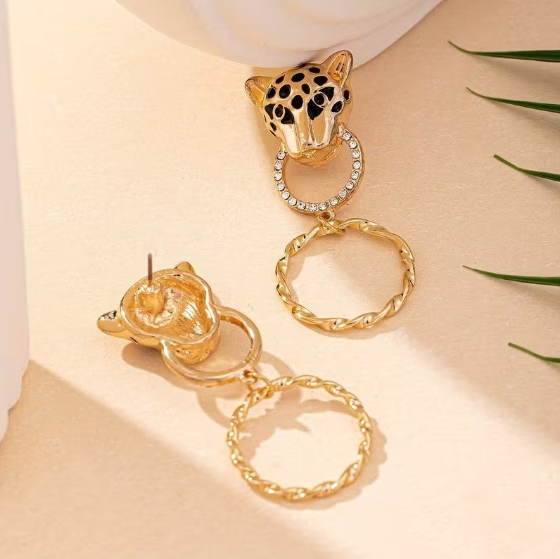 Leopard Doorknocker Earrings