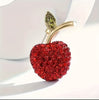 Rhinestone Cherry Brooch