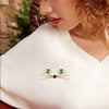 Abstract Cat Face Brooch