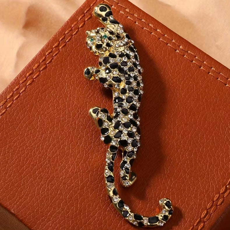 Leaping Leopard Brooch