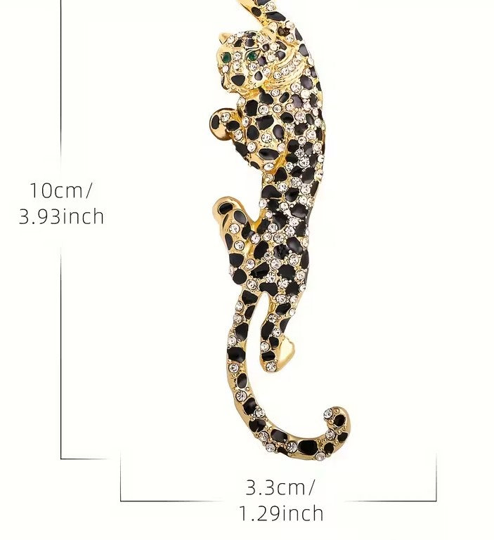 Leaping Leopard Brooch
