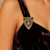 Silver Leopard Head Brooch