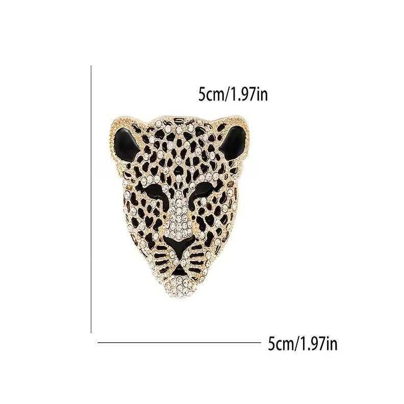 Gold Leopard Head Brooch