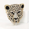Gold Leopard Head Brooch