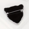 Silver Leopard Head Brooch