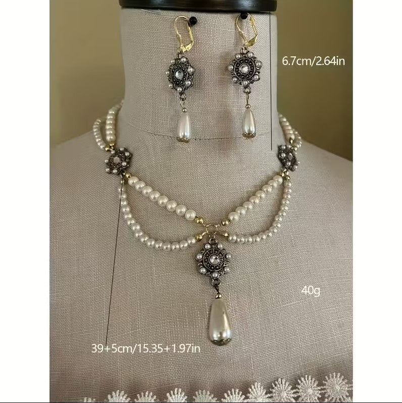 Victorian Pearl Necklace Set
