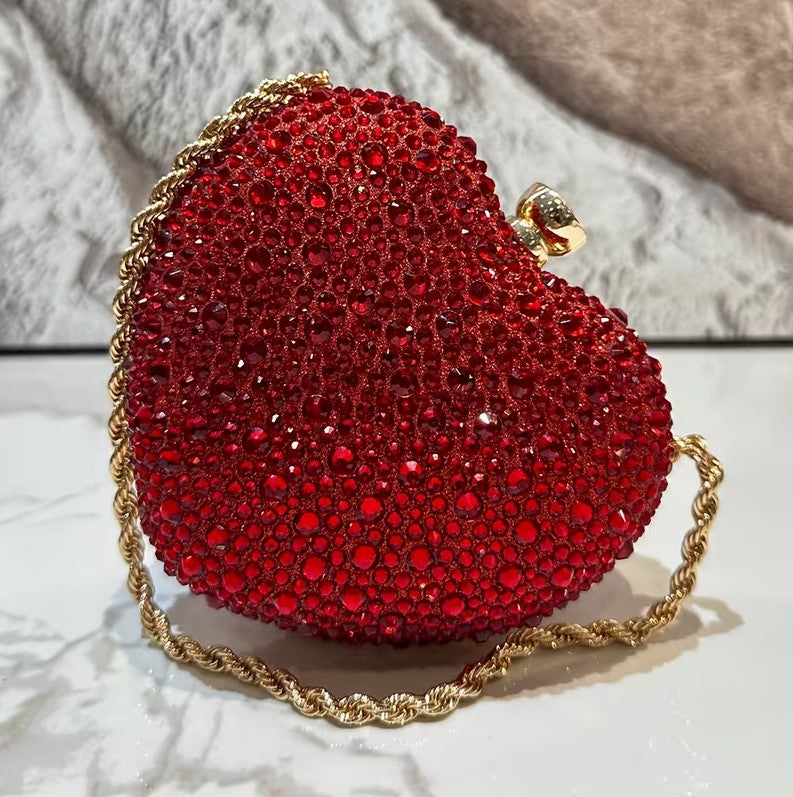 Rhinestone Heart Purse