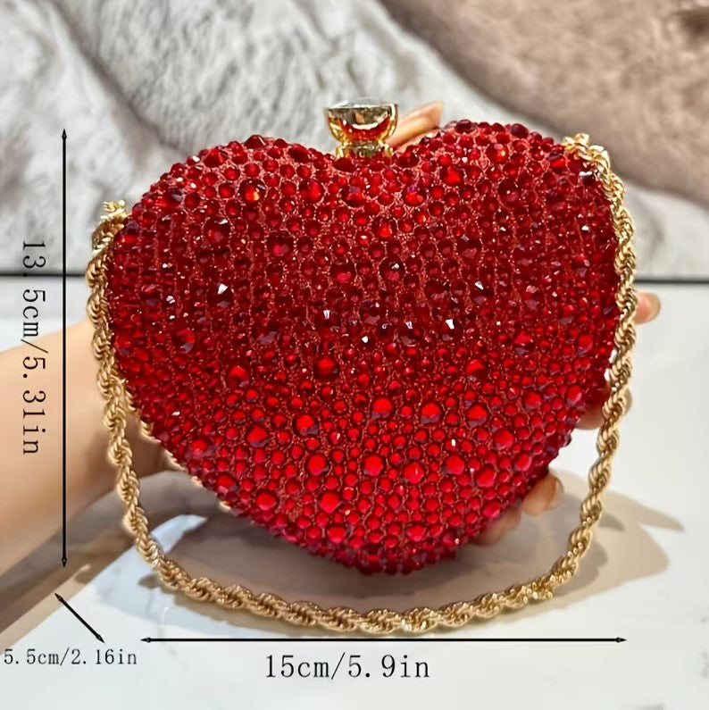 Rhinestone Heart Purse