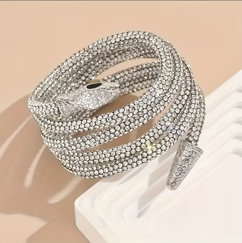 Baby Boa Necklace | Bracelet: Silver Rhinestone