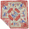 Cotton Square Dance Scarf: Red