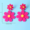 Daisy Retro Earrings: Pink
