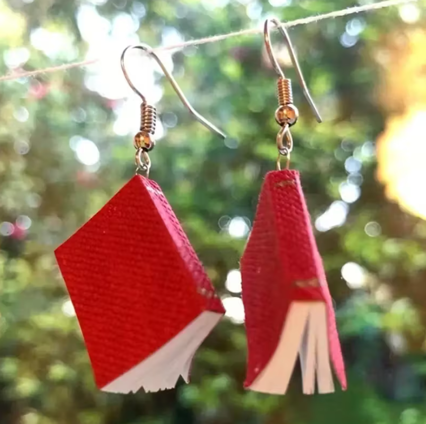 Tiny Book Earrings