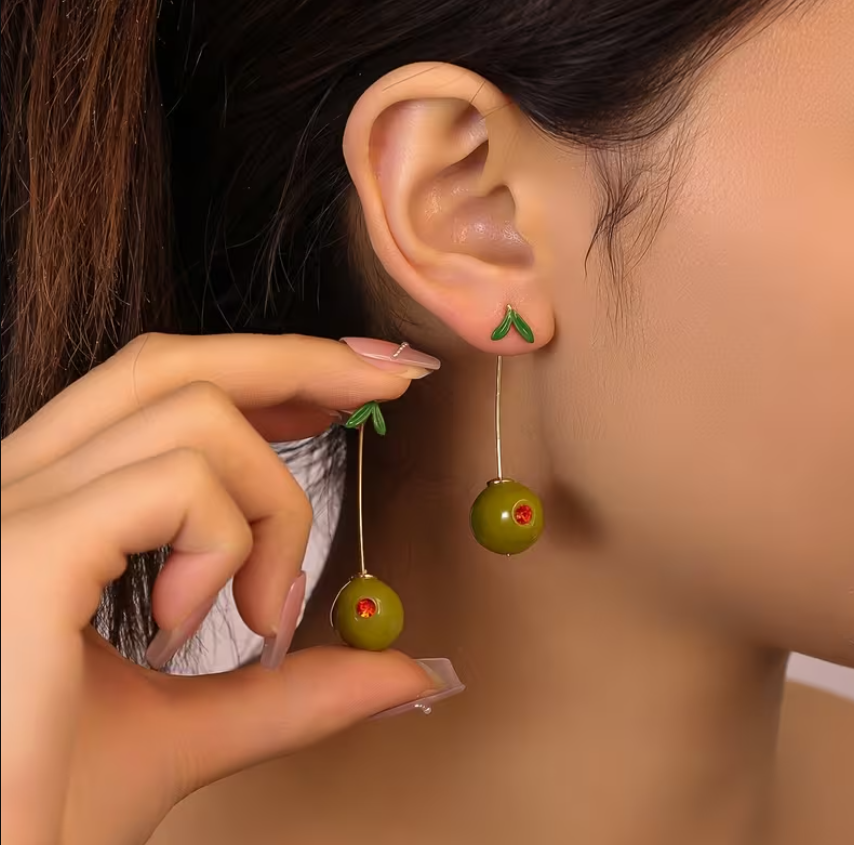 Martini Olive Earrings