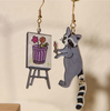 Artistic Raccoon Earrings