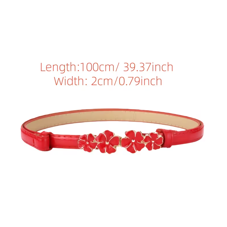 Red Flower Abjustable Belt