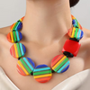 Chunky Rainbow Resin Necklace