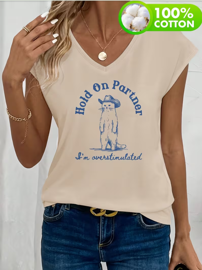 Hold On Partner V-Neck Tee