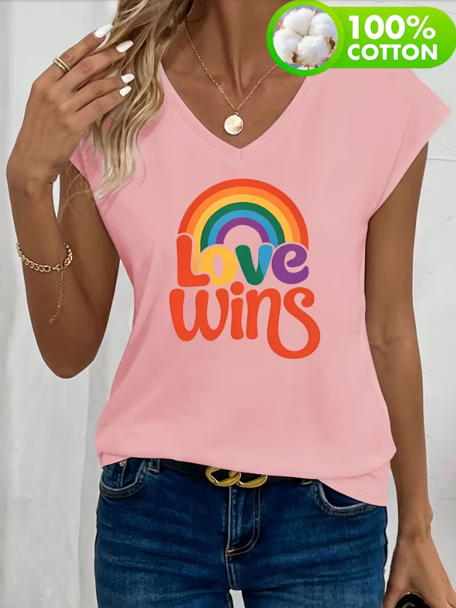 Love Wins V-Neck Tee