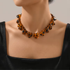 Leopard Resin Hearts Necklace