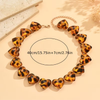 Leopard Resin Hearts Necklace