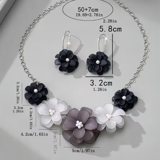 Acylic Lei Necklace Set: Yellow