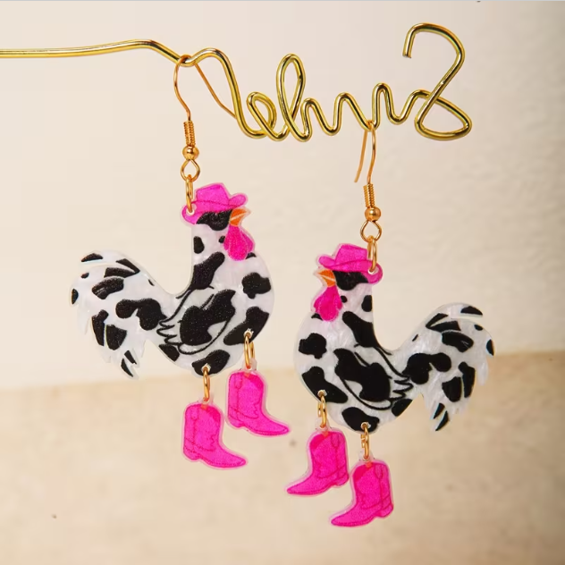 Cowboy Chicken Earrings