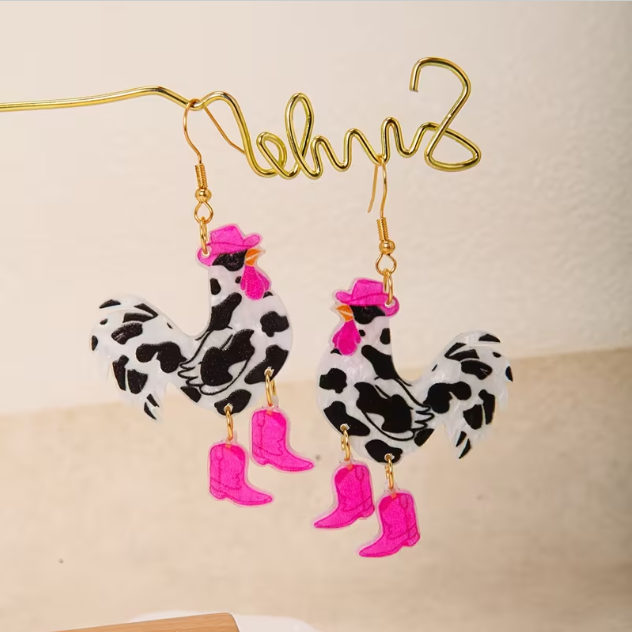 Cowboy Chicken Earrings
