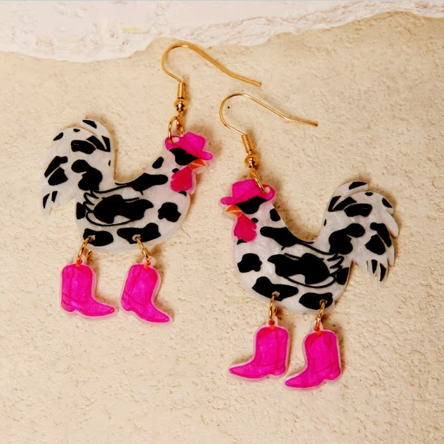 Cowboy Chicken Earrings