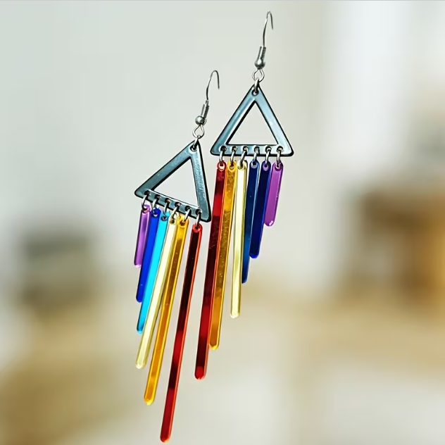 Rainbow Prism Dangle Earrings
