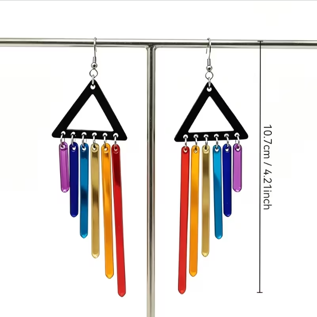 Rainbow Prism Dangle Earrings