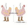 Funky Chicken Earrings: Pink
