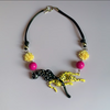 Lively Leopards Necklace: Black/Yellow