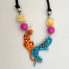 Lively Leopards Necklace: Black/Yellow