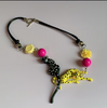 Lively Leopards Necklace: Black/Yellow