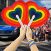 Rainbow Heart Fan
