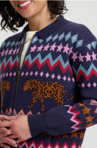 Circus Tiger Knitted Bomber Jacket