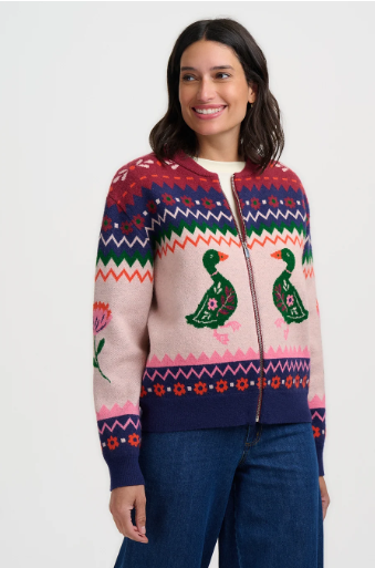 Lucky Ducks Knitted Bomber Jacket