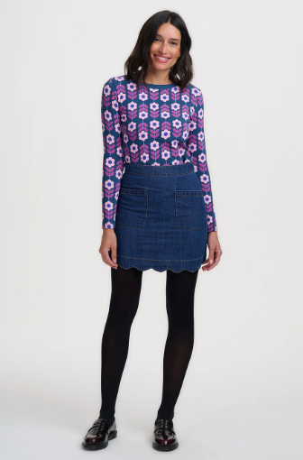 Indigo Denim Mini Skirt