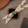 Western Bolo Tie Scarf: Ivory & Jade