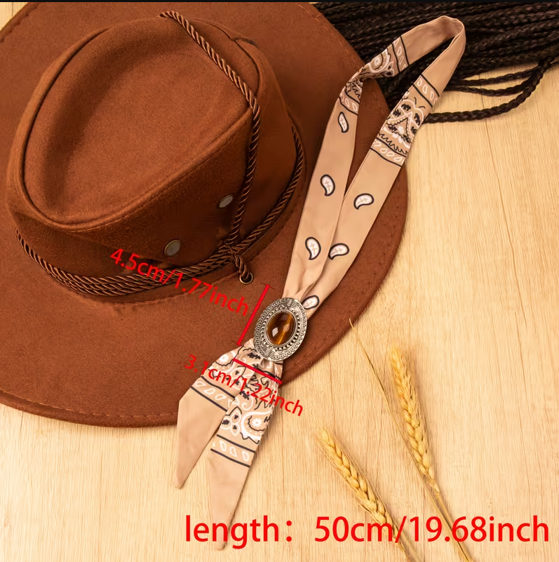 Western Bolo Tie Scarf: Sand & Tiger