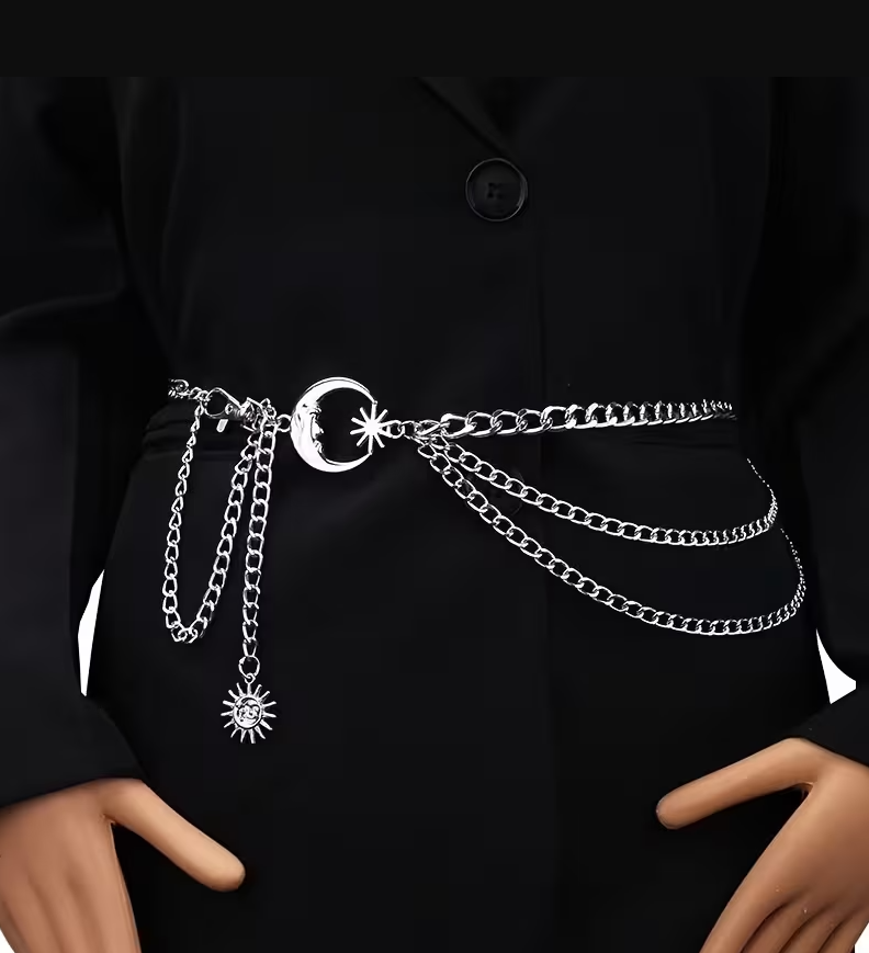 Moon Chain Belt: Silver
