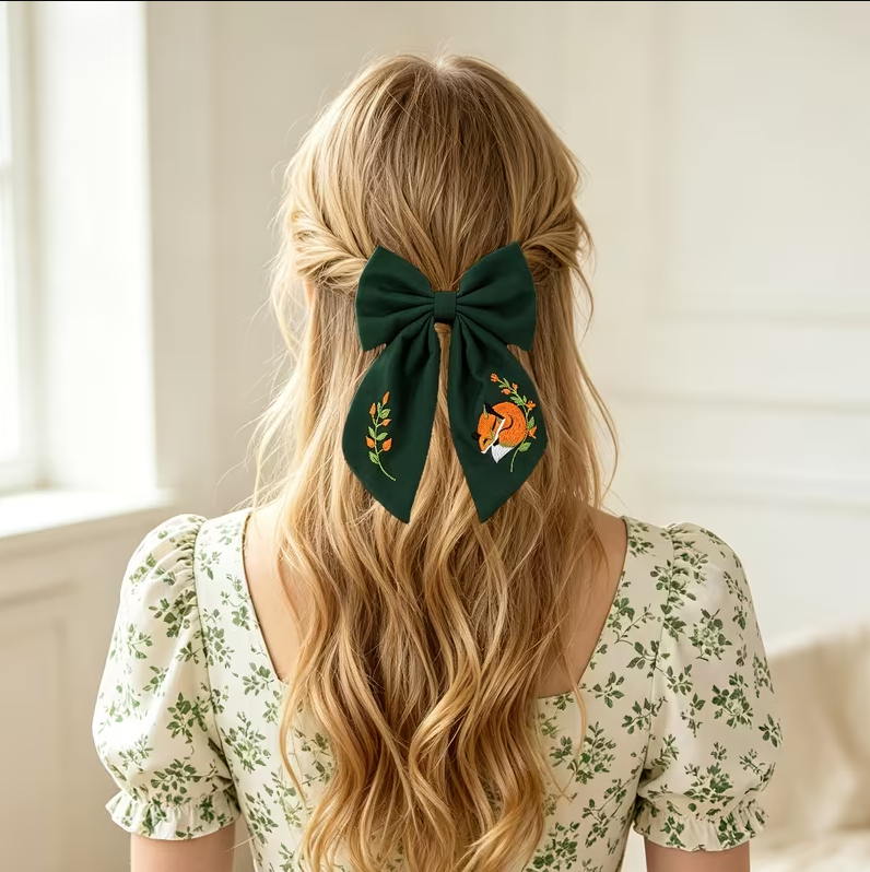 Embroidered Fox Bow